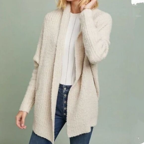 Sleeping on Snow Anthropologie Open Front Cardigan Sweater Merino Wool Alpaca M - Picture 1 of 15